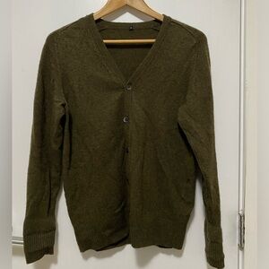 MUJI - Wool/Yak Cardigan Sweater Deep Green - Size small
